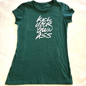 Reebok Shirt Kick Your Own Ass Motivation Quote Gym Athleisure